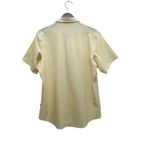 Lululemon Airing Easy Short Sleeve Button Down Shirt Light Yellow Athleisure M - Picture 4 of 8